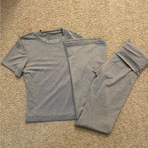 Gray T-Shirt and Leggings Set